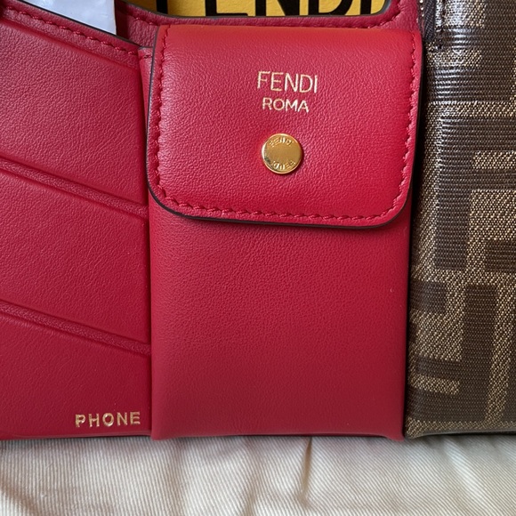Fendi Bustine 3 Pockets Crossbody Leather and Zucca Coated Canvas Monogram Mini - Picture 3 of 12